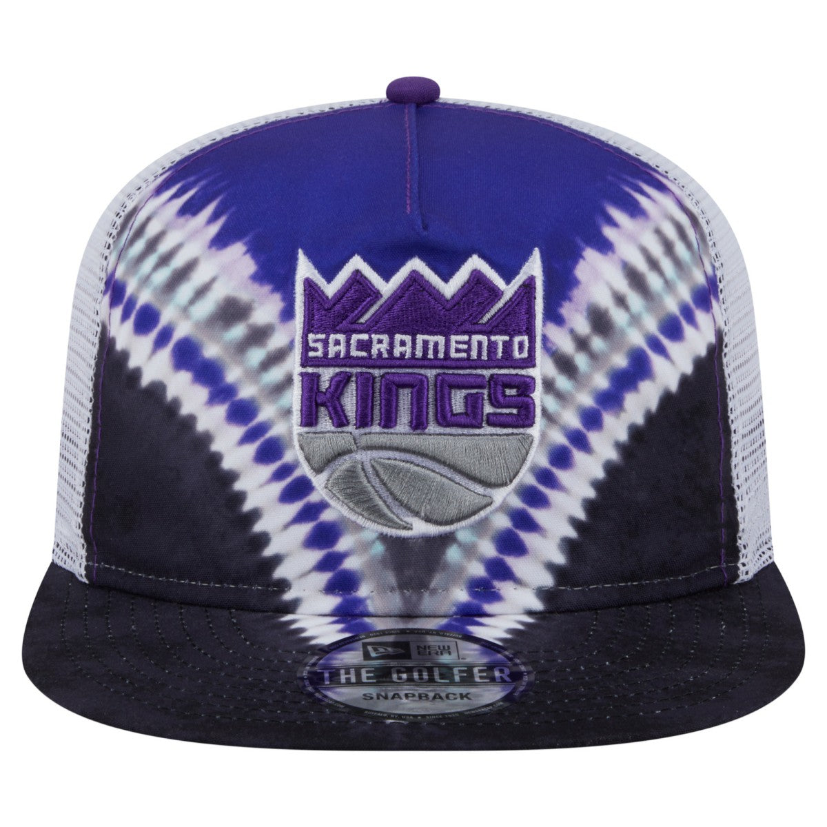 Sacramento Kings Throwback Dye Golfer Snapback Hat - Black/Purple on sale