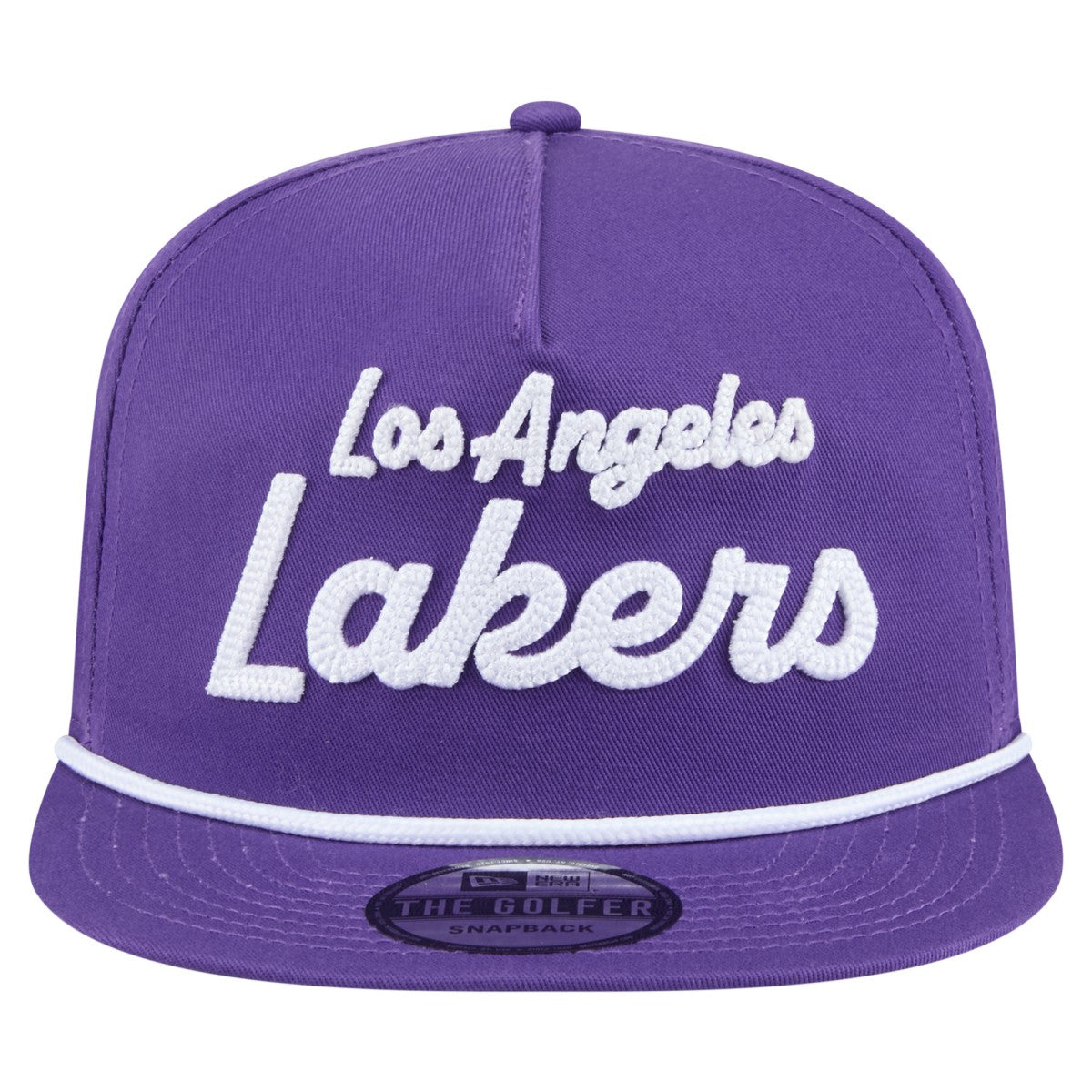 Los Angeles Lakers Team Text Golfer Snapback Hat - Purple sale