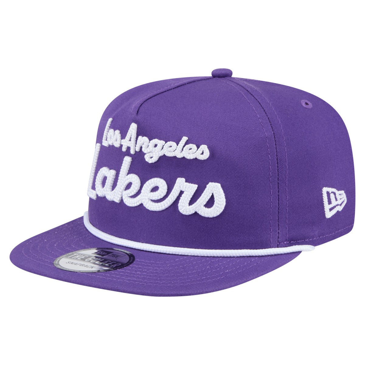 Los Angeles Lakers Team Text Golfer Snapback Hat - Purple sale