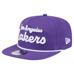 Los Angeles Lakers Team Text Golfer Snapback Hat - Purple sale
