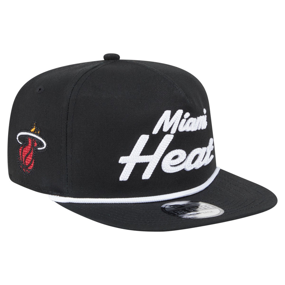 Miami Heat Team Text Golfer Snapback Hat - Black discount