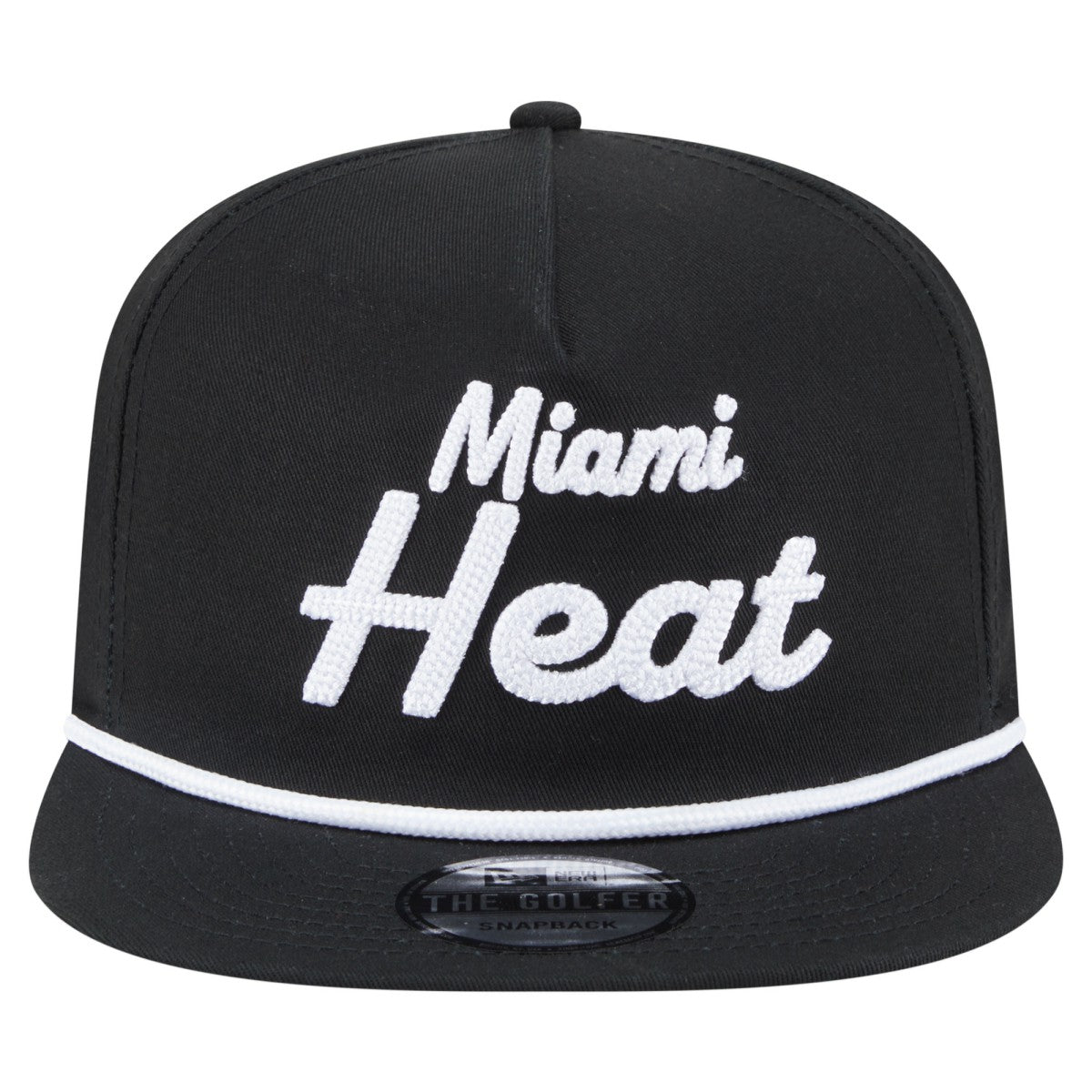 Miami Heat Team Text Golfer Snapback Hat - Black discount