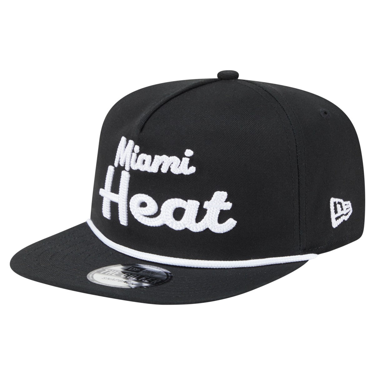 Miami Heat Team Text Golfer Snapback Hat - Black discount