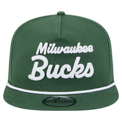 Milwaukee Bucks Team Text Golfer Snapback Hat - Hunter Green on sale