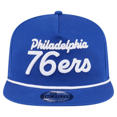 Philadelphia 76ers Team Text Golfer Snapback Hat - Royal online