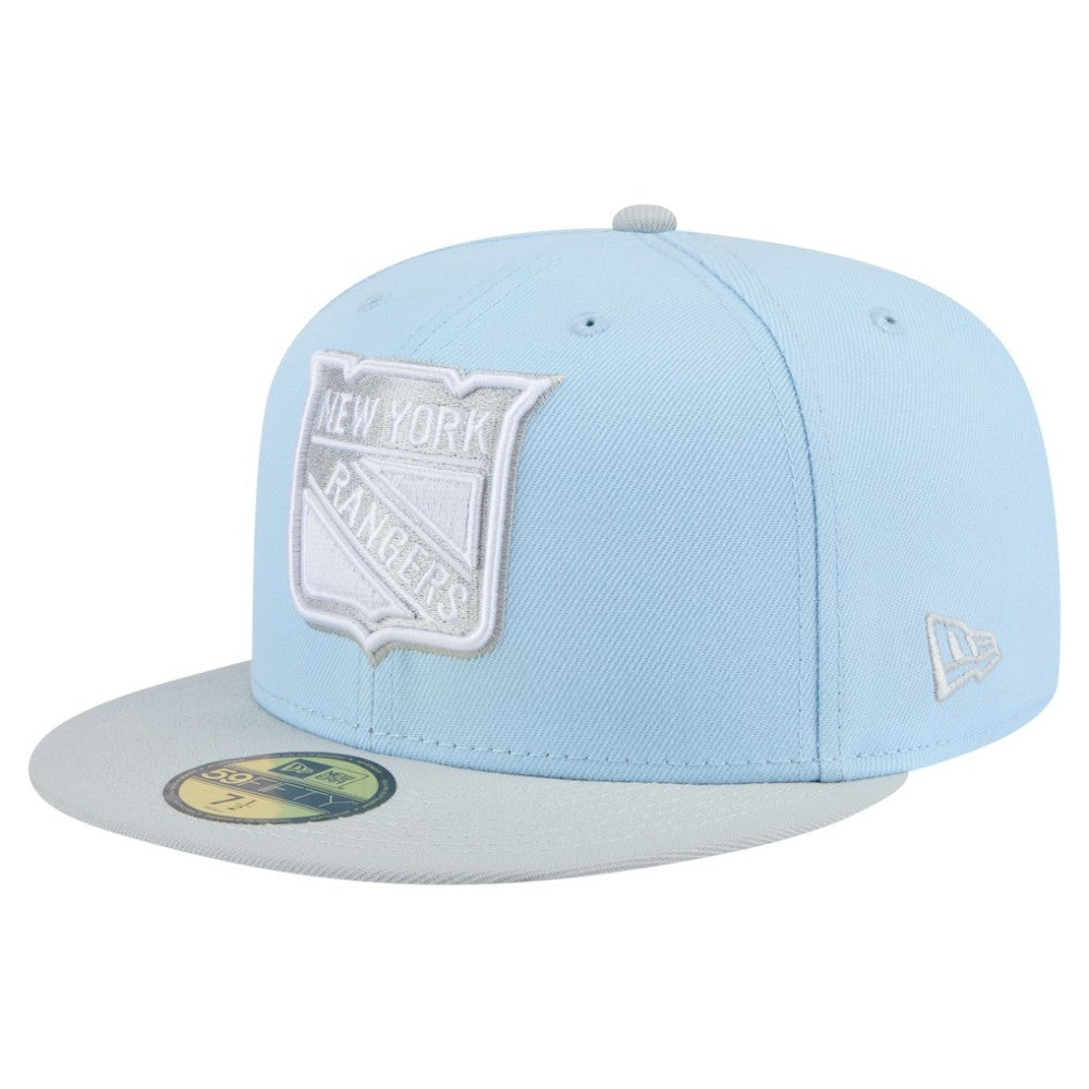 New York Rangers New Era Color Pack 2-Tone 59FIFTY Fitted Hat - Light Blue/Gray Hats