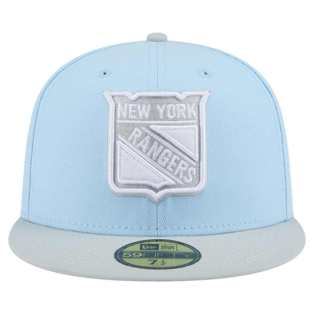 New York Rangers New Era Color Pack 2-Tone 59FIFTY Fitted Hat - Light Blue/Gray Hats