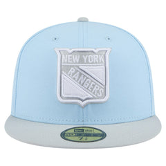 New York Rangers New Era Color Pack 2-Tone 59FIFTY Fitted Hat - Light Blue/Gray Hats