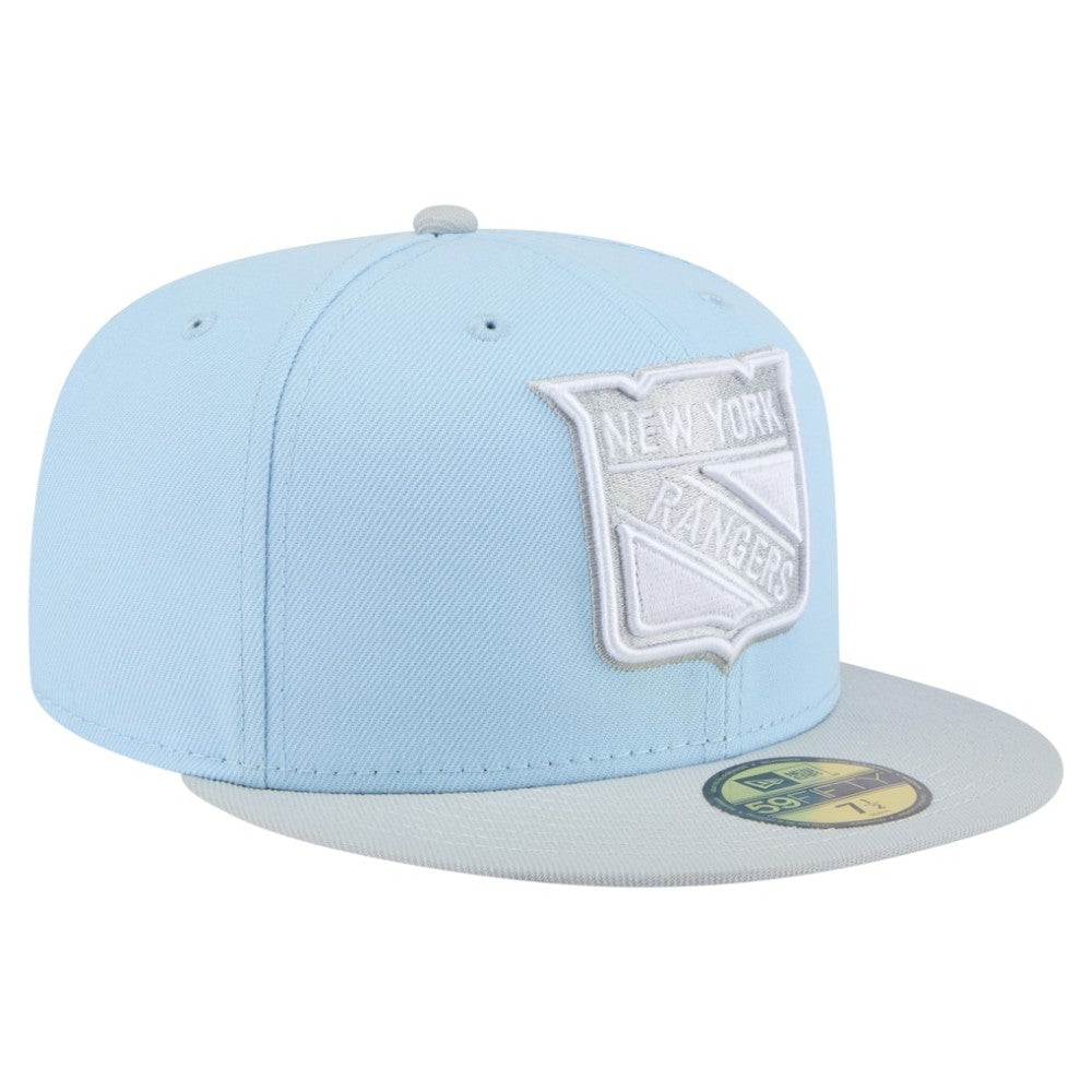 New York Rangers New Era Color Pack 2-Tone 59FIFTY Fitted Hat - Light Blue/Gray Hats