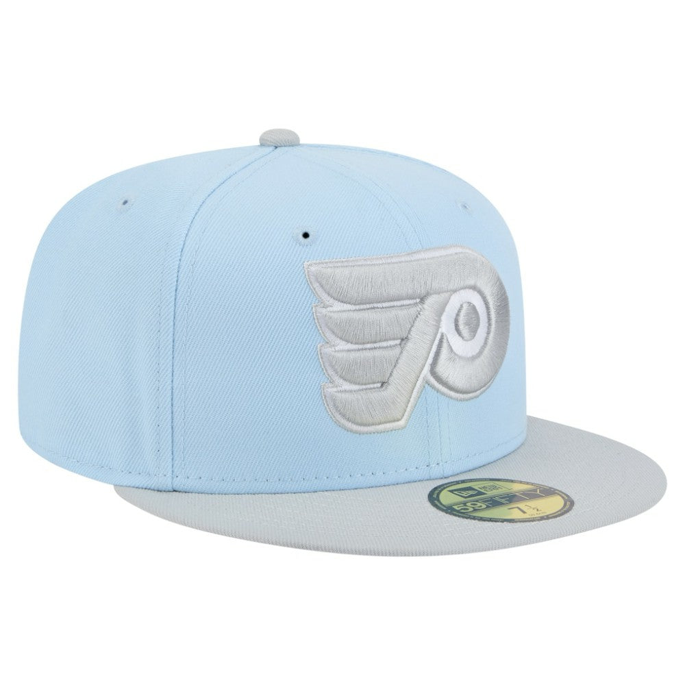 Philadelphia Flyers New Era Color Pack Two-Tone 59FIFTY Fitted Hat - Light Blue/Gray Hats