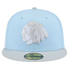 Chicago Blackhawks New Era Color Pack Two-Tone 59FIFTY Fitted Hat - Light Blue/Gray Hats
