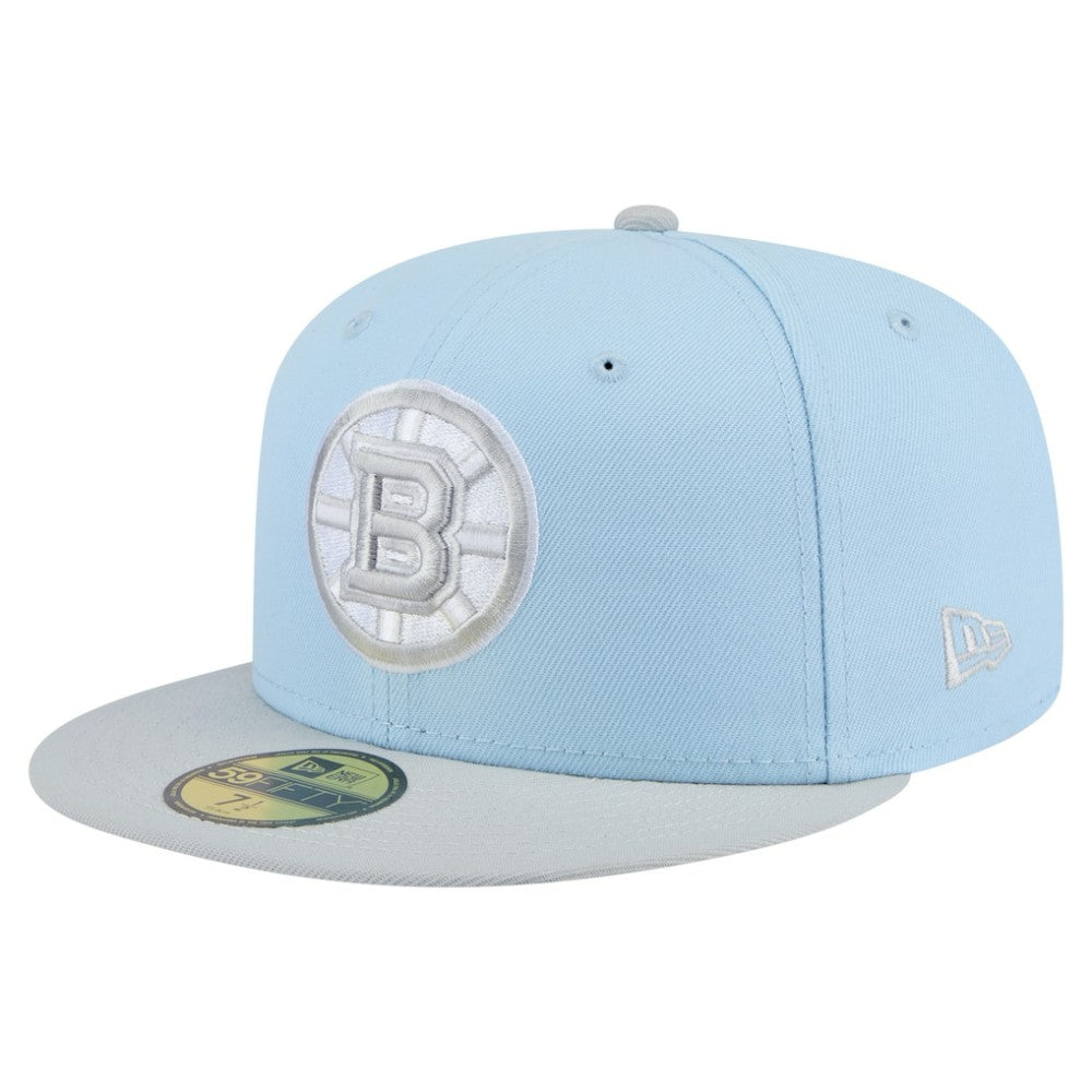 Boston Bruins New Era Color Pack Two-Tone 59FIFTY Fitted Hat - Light Blue/Gray Hats