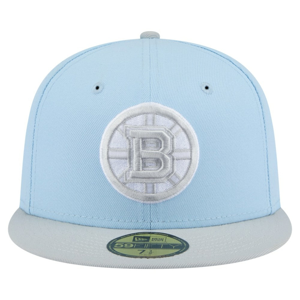 Boston Bruins New Era Color Pack Two-Tone 59FIFTY Fitted Hat - Light Blue/Gray Hats