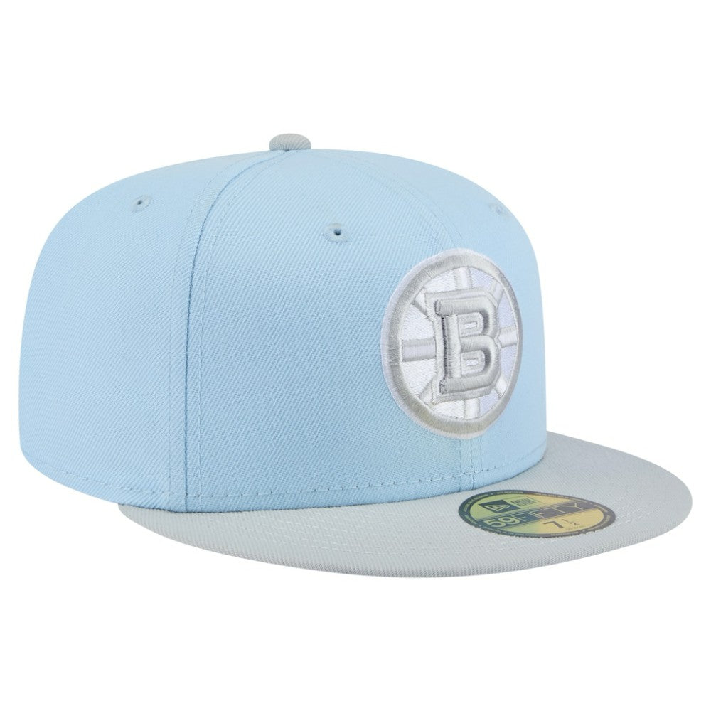 Boston Bruins New Era Color Pack Two-Tone 59FIFTY Fitted Hat - Light Blue/Gray Hats
