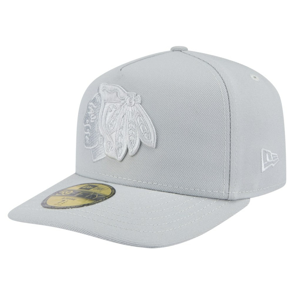 Chicago Blackhawks New Era Color Pack A-Frame 59FIFTY Fitted Hat - Gray Hats