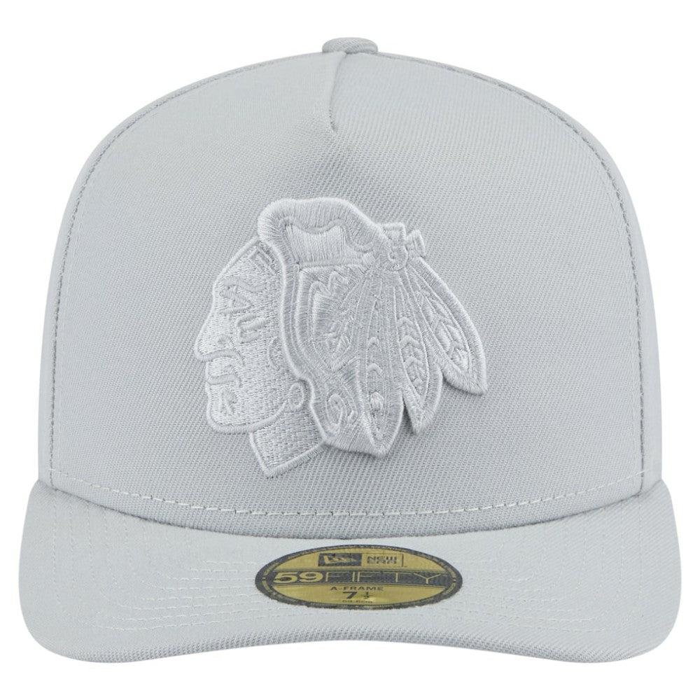 Chicago Blackhawks New Era Color Pack A-Frame 59FIFTY Fitted Hat - Gray Hats