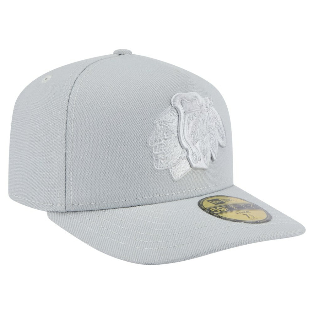 Chicago Blackhawks New Era Color Pack A-Frame 59FIFTY Fitted Hat - Gray Hats
