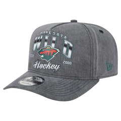 Minnesota Wild New Era Throwback Washed A-Frame Pre-Curved 9FIFTY Snapback Hat - Charcoal Hats