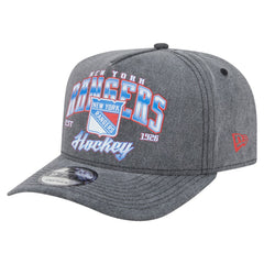 New York Rangers New Era Throwback Washed A-Frame Pre-Curved 9FIFTY Snapback Hat - Charcoal Hats