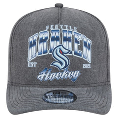 Seattle Kraken New Era Throwback Washed A-Frame Pre-Curved 9FIFTY Snapback Hat - Charcoal Hats