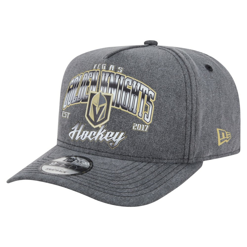 Vegas Golden Knights New Era Throwback Washed A-Frame Pre-Curved 9FIFTY Snapback Hat - Charcoal Hats