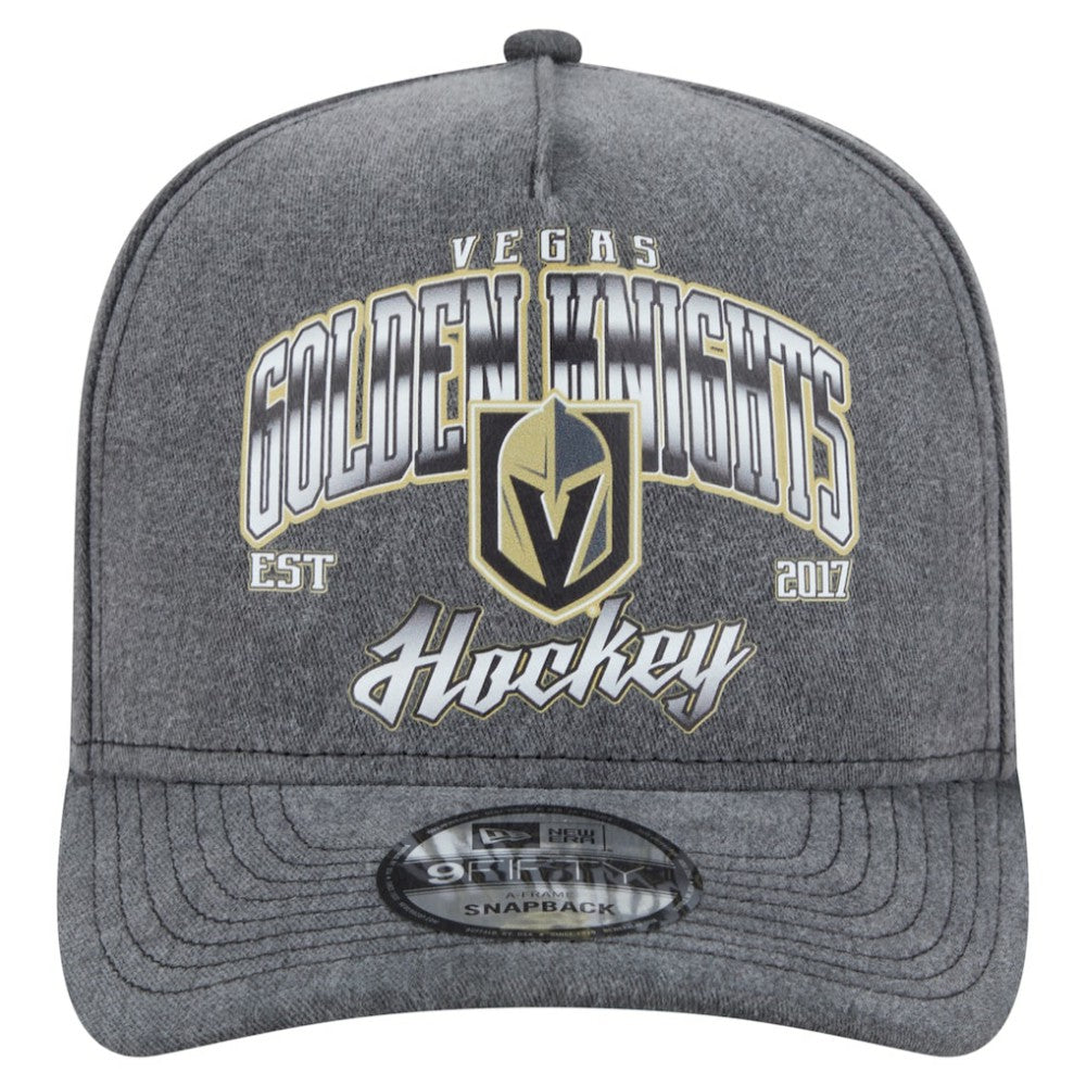 Vegas Golden Knights New Era Throwback Washed A-Frame Pre-Curved 9FIFTY Snapback Hat - Charcoal Hats