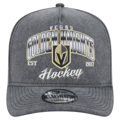 Vegas Golden Knights New Era Throwback Washed A-Frame Pre-Curved 9FIFTY Snapback Hat - Charcoal Hats