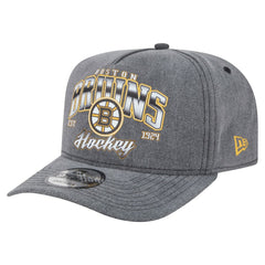 Boston Bruins New Era Throwback Washed A-Frame Pre-Curved 9FIFTY Snapback Hat - Charcoal Hats