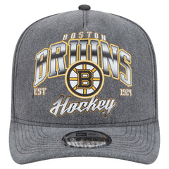 Boston Bruins New Era Throwback Washed A-Frame Pre-Curved 9FIFTY Snapback Hat - Charcoal Hats