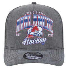 Colorado Avalanche New Era Throwback Washed A-Frame Pre-Curved 9FIFTY Snapback Hat - Charcoal Hats