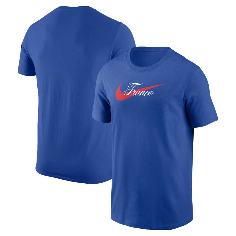 France National Team Team Wordmark Swoosh Core T-Shirt - Royal online