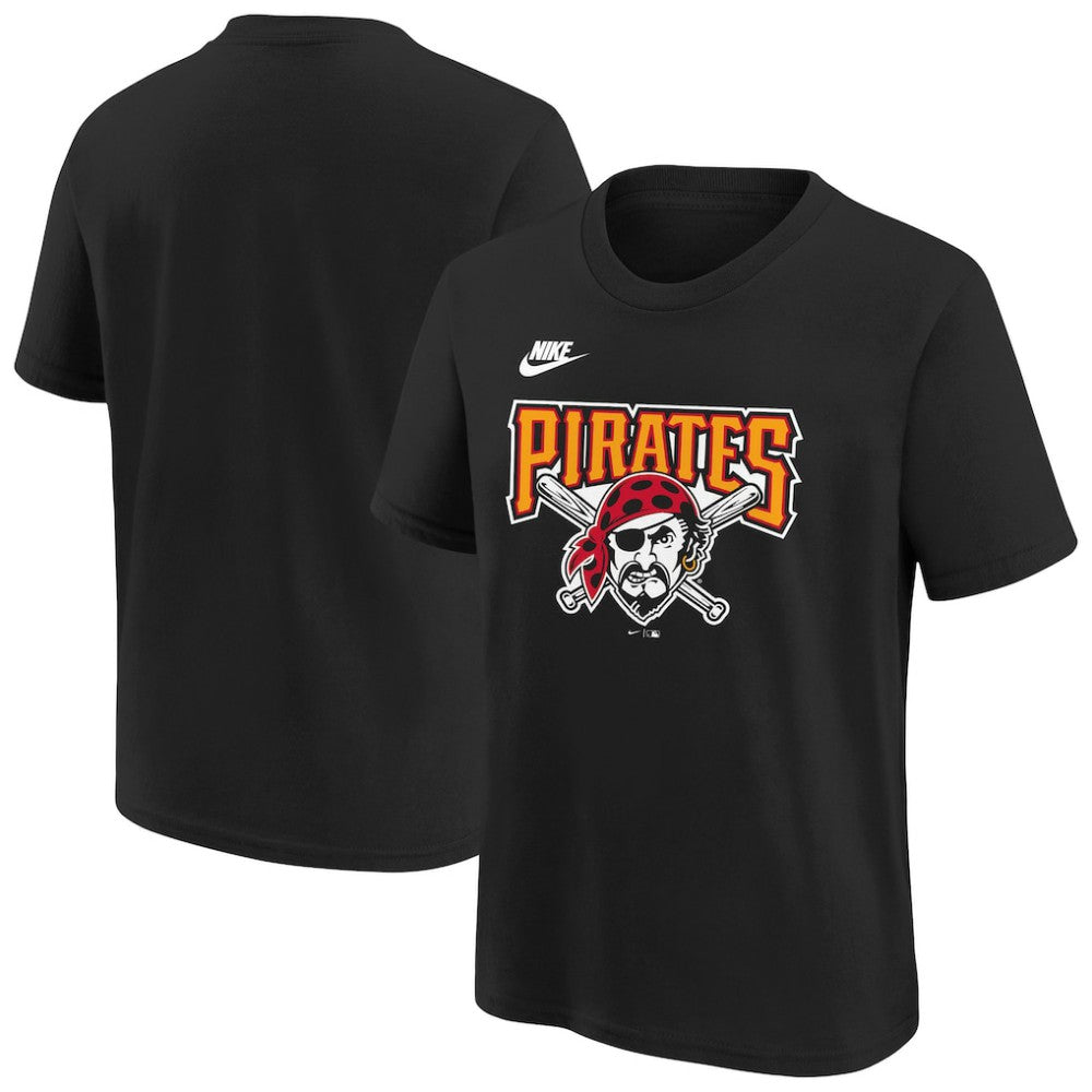 Pittsburgh Pirates Youth Cooperstown Collection Team Logo T-Shirt Black