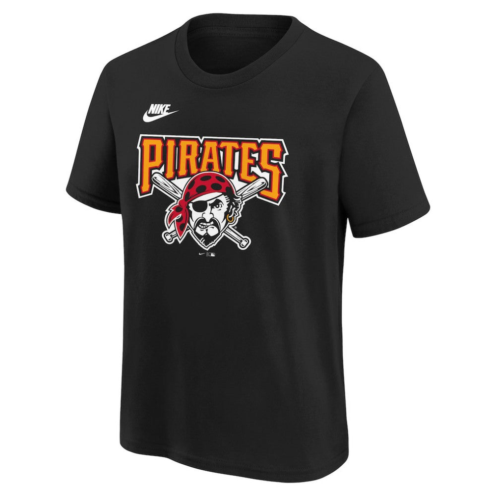 Pittsburgh Pirates Youth Cooperstown Collection Team Logo T-Shirt Black