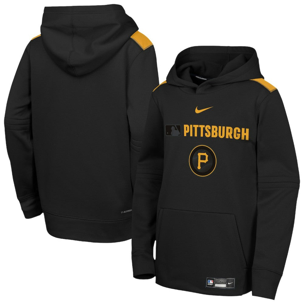 Pittsburgh Pirates Youth City Connect Authentic Collection Performance Pullover Hoodie Black