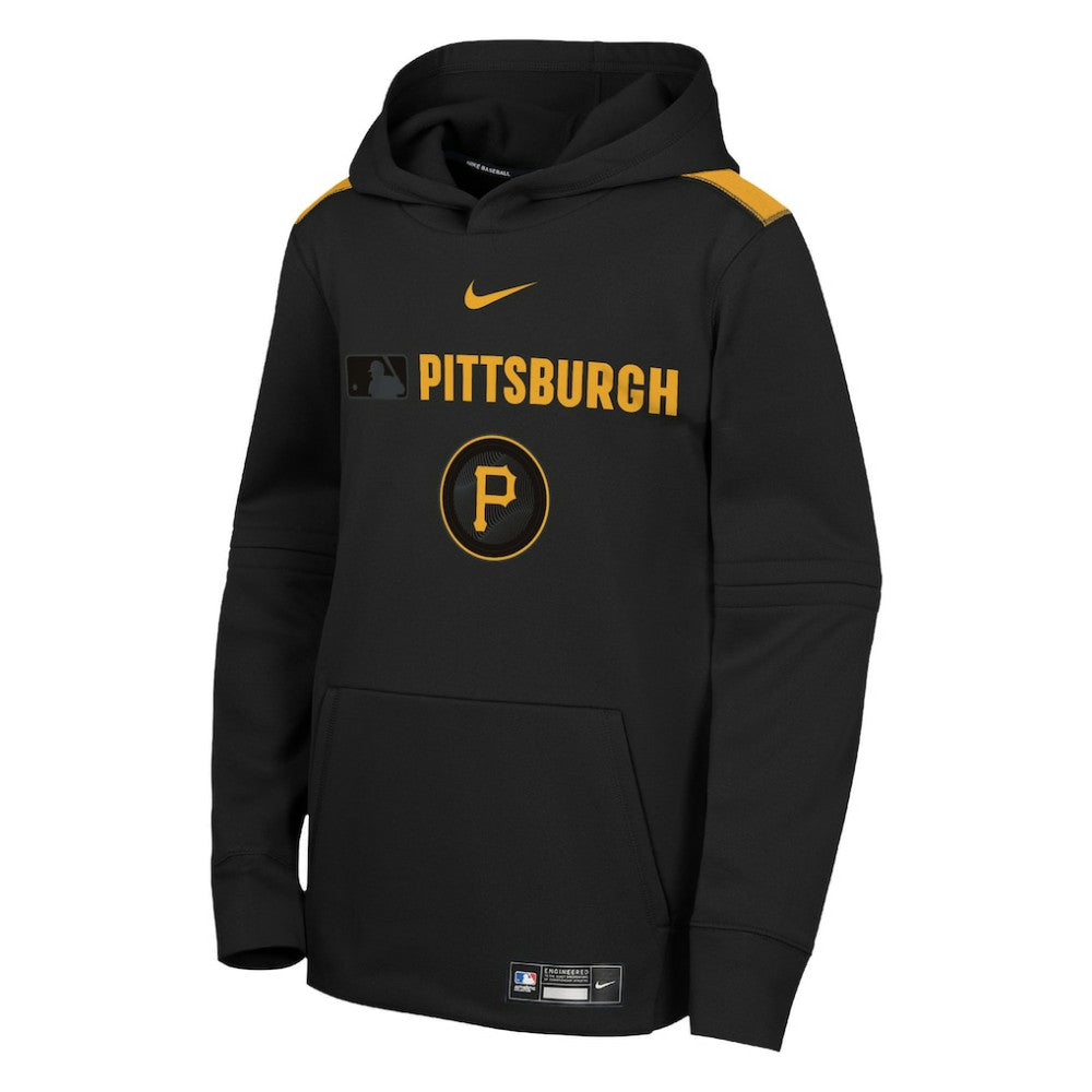 Pittsburgh Pirates Youth City Connect Authentic Collection Performance Pullover Hoodie Black