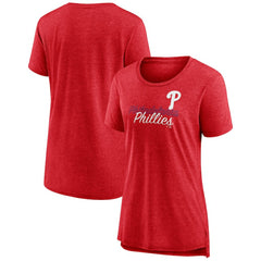 Philadelphia Phillies Women's Practice Time Tri-Blend T-Shirt Red