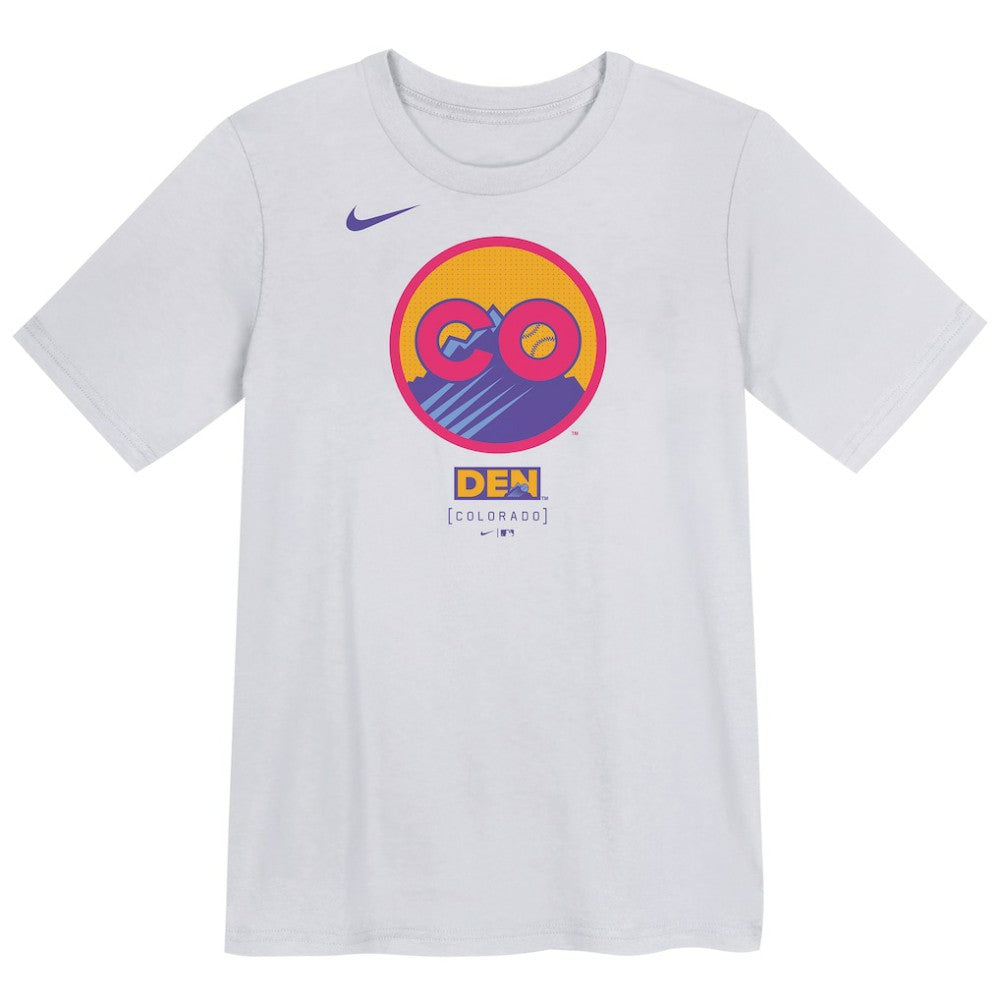 Colorado Rockies Preschool 2025 City Connect Logo T-Shirt White