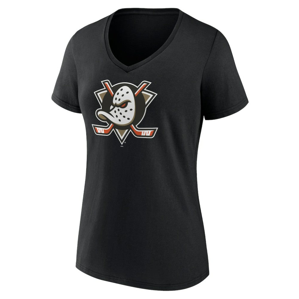 Anaheim Ducks Women's Primary Logo V-Neck T-Shirt – Black T-shirts