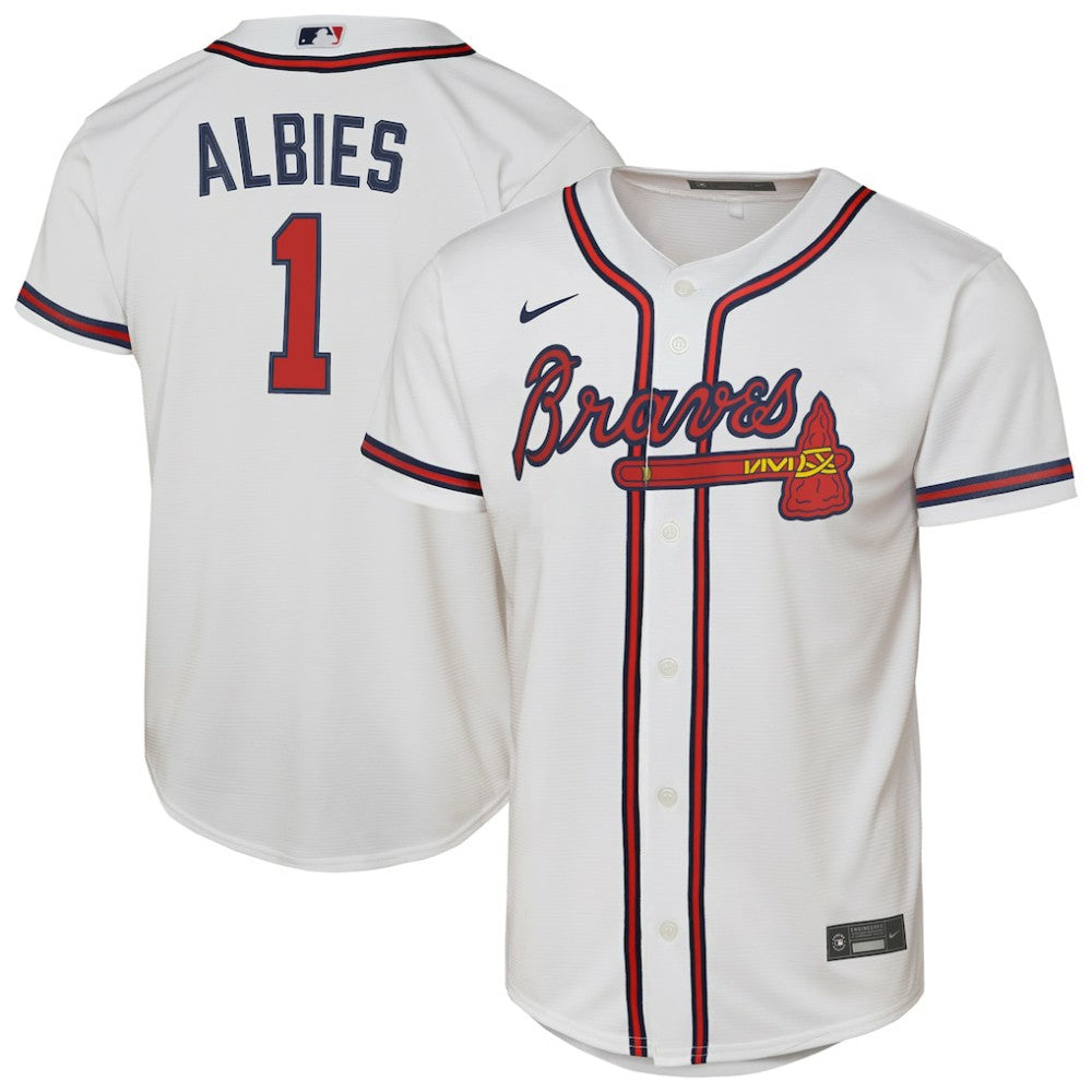 Ozzie Albies Atlanta Braves Youth Home Replica Player Jersey White