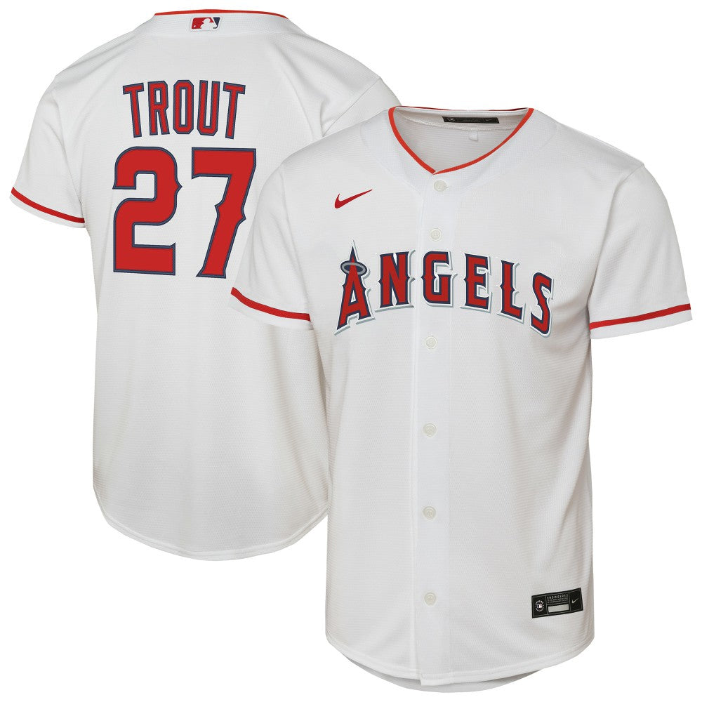 Mike Trout Los Angeles Angels Youth Home Replica Player Jersey White