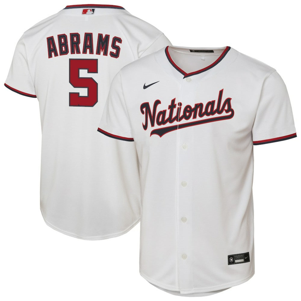 CJ Abrams Washington Nationals Youth Home Replica Player Jersey White