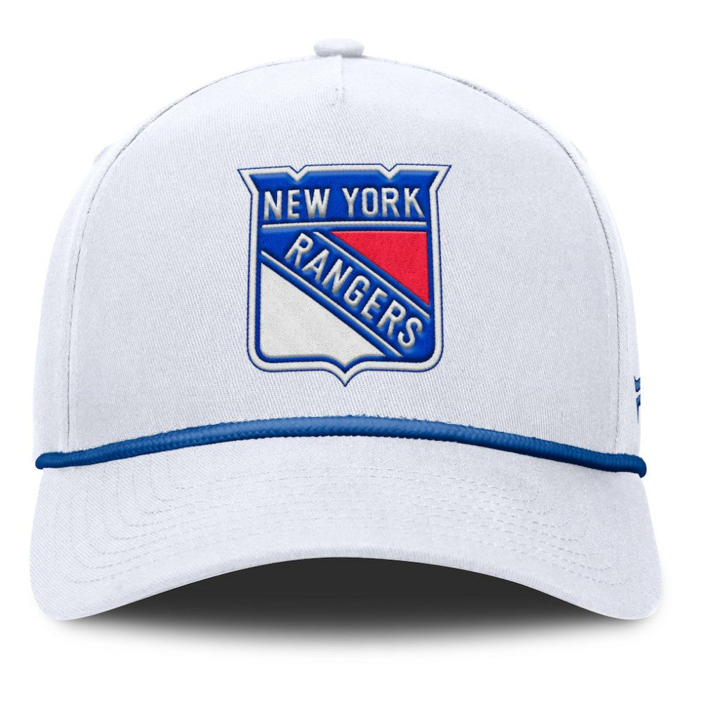 New York Rangers Fanatics Rope A-Frame Adjustable Hat - White Hats