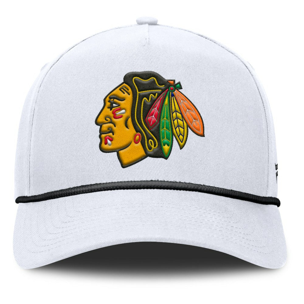 Chicago Blackhawks Fanatics Rope A-Frame Adjustable Hat - White Hats