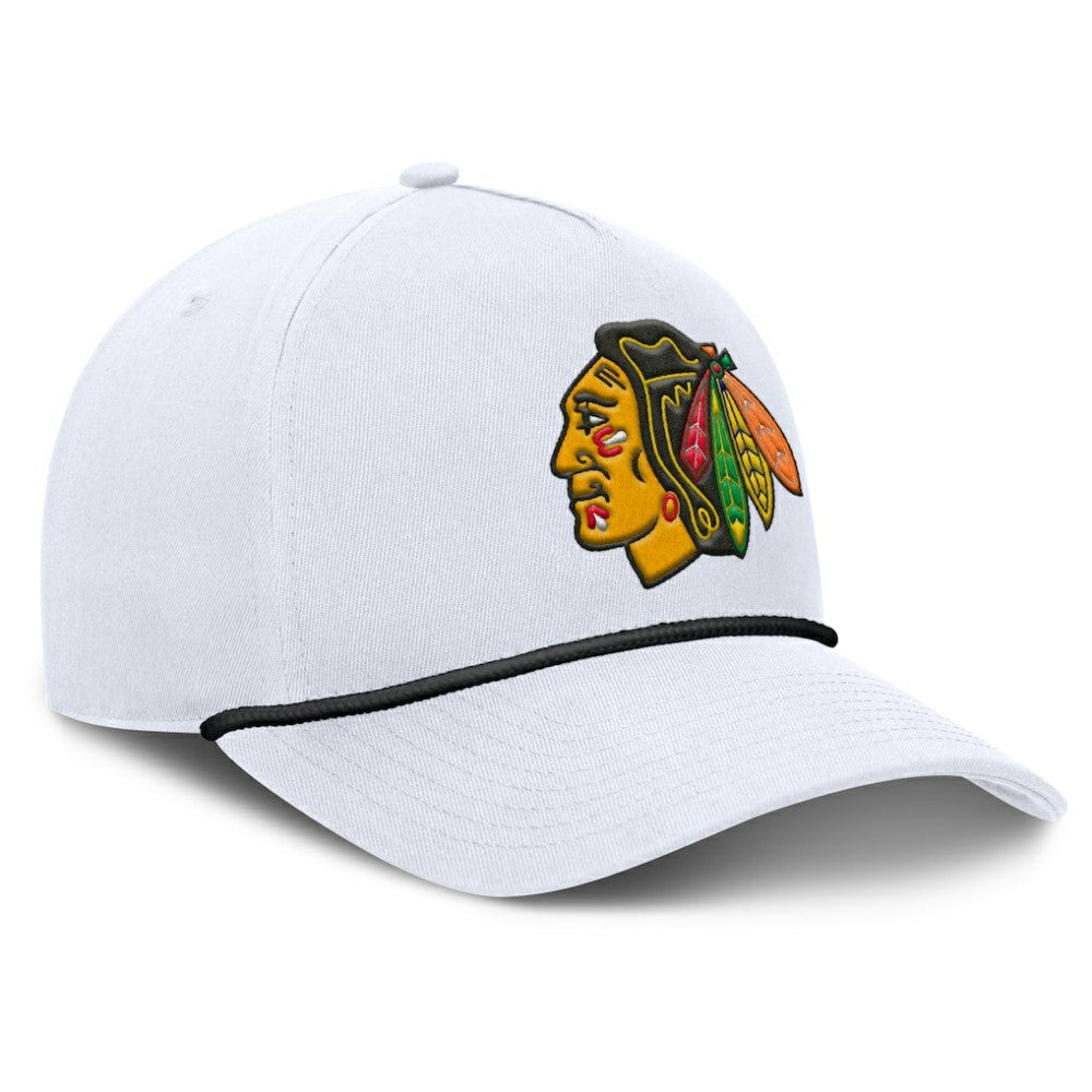 Chicago Blackhawks Fanatics Rope A-Frame Adjustable Hat - White Hats