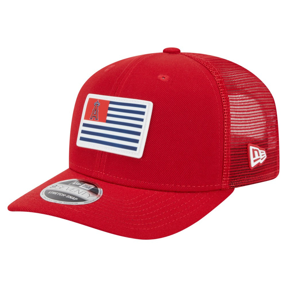 Los Angeles Angels Flag 9SEVENTY Stretch-Snap Hat Red