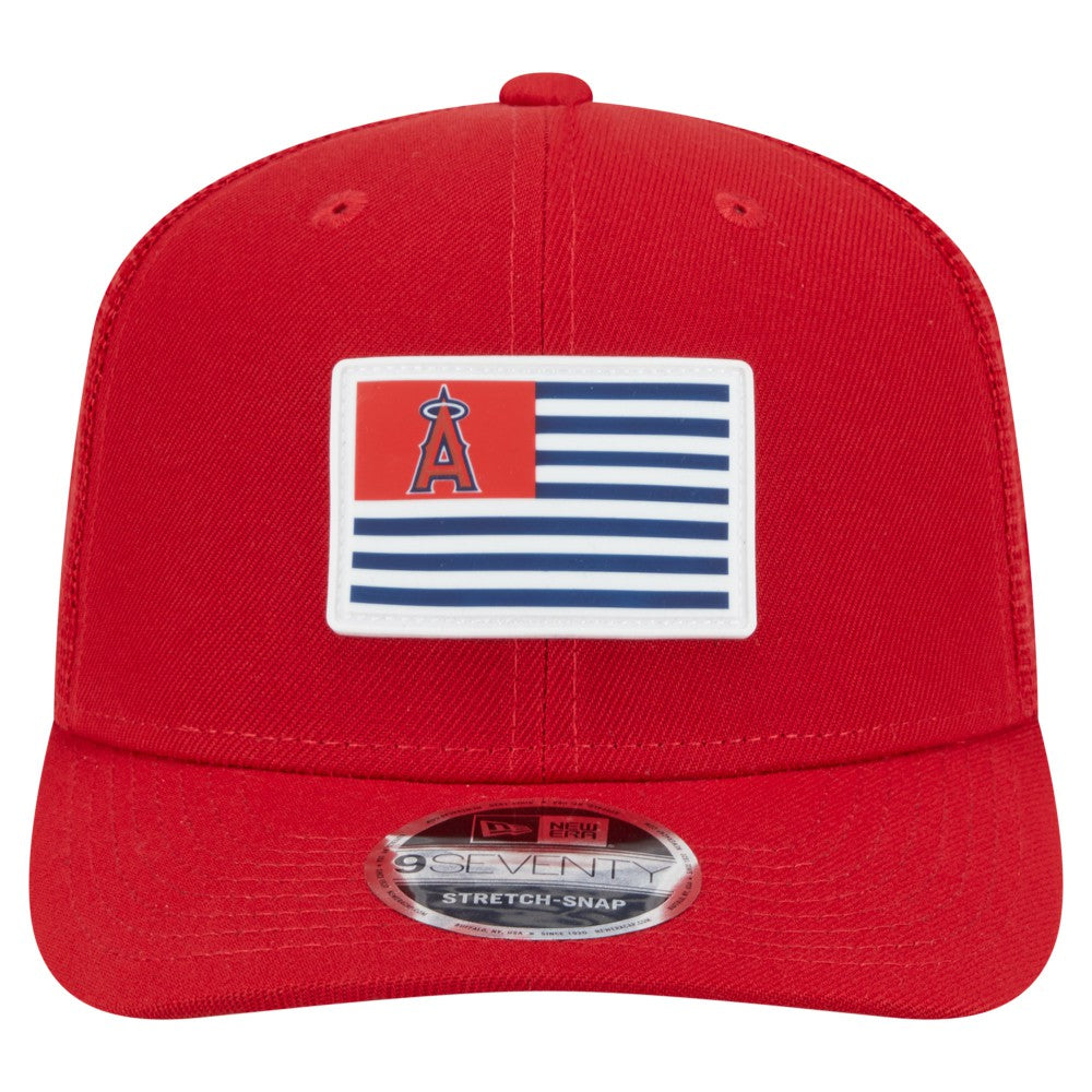 Los Angeles Angels Flag 9SEVENTY Stretch-Snap Hat Red
