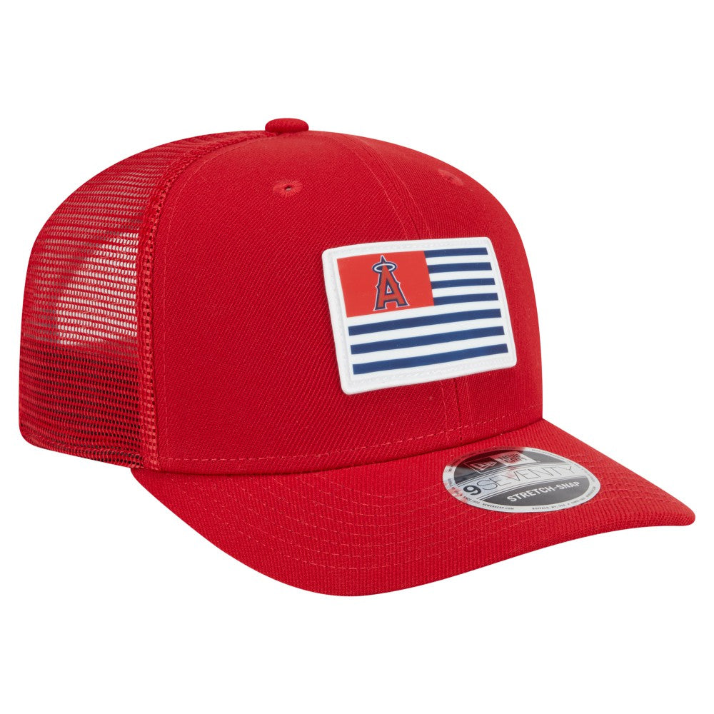 Los Angeles Angels Flag 9SEVENTY Stretch-Snap Hat Red
