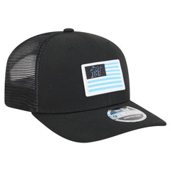 Miami Marlins Flag 9SEVENTY Stretch-Snap Hat Black