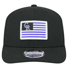 Colorado Rockies Flag 9SEVENTY Stretch-Snap Hat Black