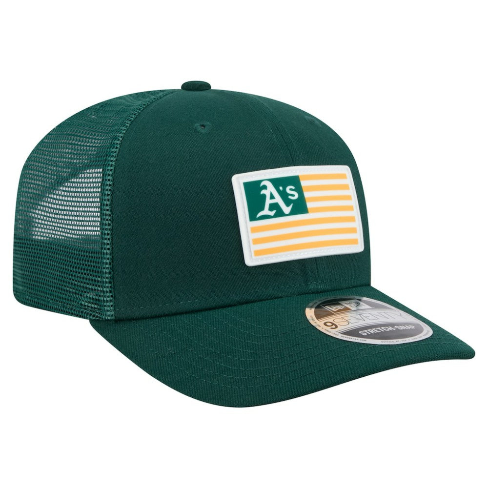 Athletics Flag 9SEVENTY Stretch-Snap Hat Green
